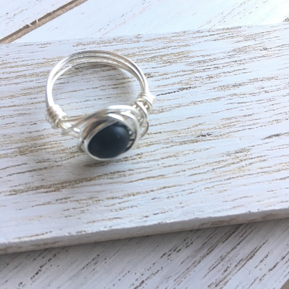 Black Onyx Wire Wrapped Ring - Picture 3 of 5